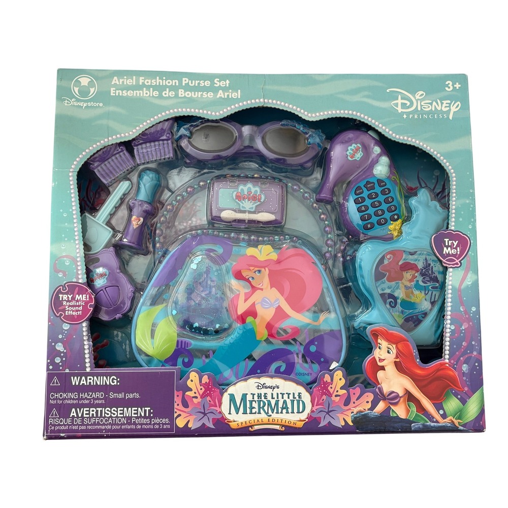 Disney Princess Ariel Fashion Purse Set The Little Mermaid Play Accessories